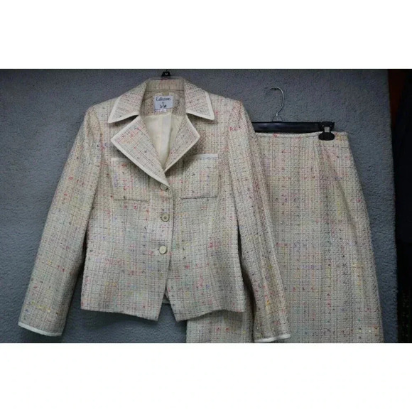 Le Suit-Collections-"Pretty in Tweed" Skirt Suit-Vintage-Size 6-New w/Tags - Picture 1 of 16